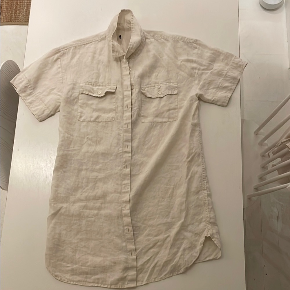 J. Crew - Women's Cream Short Sleeve Dress